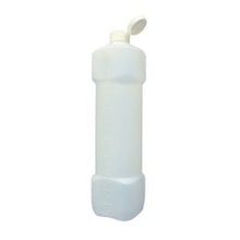 A transparent, rectangular 1 L empty bottle without a label from Diversey Deutschland GmbH & Co. OHG with a white flip-top cap is depicted upright against a plain white background.