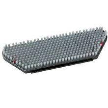 A close-up of the Diversey scrubbing brush Nylon (45x15 cm) for swingo XP M-rectangular, gray with densely packed bristles and red edges, standard scrubbing brush Nylon (1 piece), ideal for effective cleaning, against a white background.