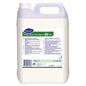 A 5-liter canister made of white plastic from TASKI Jontec OmniSpray by Diversey Deutschland GmbH & Co. OHG, a cleaning and care product for single-disc machines from 300 RPM, with handle, screw cap, and front label with product information and SKU.