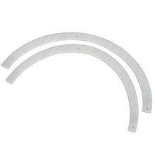 Two identical, curved metal strips with pre-drilled holes at both ends and in the middle, ideal for mounting your optional exhaust filter | Pack (1 piece) from Diversey Deutschland GmbH & Co. OHG, depicted on a white background.