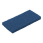 The TASKI Jumbo pads for edge cleaning devices from Diversey Deutschland GmbH & Co. OHG are rectangular, dark blue scouring pads with a textured surface for efficient cleaning, presented against a white background.