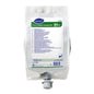 A 1.5-liter plastic bag of TASKI Jontec Forward floor cleaner concentrate from Diversey Deutschland GmbH & Co. OHG with a spout at the bottom and a white label with product details and instructions for more convenience.