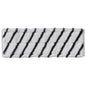 The TASKI MicroEasy Scouring Mop from Diversey Deutschland GmbH & Co. OHG is a rectangular white pad with diagonal black stripes, ideal for cleaning tiles and removing stubborn dirt. Box with 5 packs.
