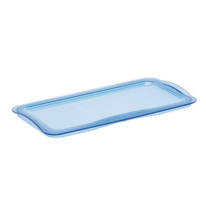 The TASKI mop box lid from Diversey Deutschland GmbH & Co. OHG is a rectangular, transparent blue plastic lid with slightly raised edges and rounded corners, lying flat on a white background. Ideal for hygiene and cleaning tasks.