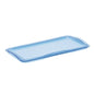 The TASKI mop box lid from Diversey Deutschland GmbH & Co. OHG is a rectangular, transparent blue plastic lid with slightly raised edges and rounded corners, lying flat on a white background. Ideal for hygiene and cleaning tasks.