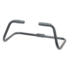 The TASKI large push handle, large grip from Diversey Deutschland GmbH & Co. OHG features a robust, curved steel tube frame with angled ends and two foam-padded grips for comfort and protection during upper body exercises. The package contains 1 piece.