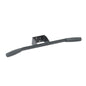 The TASKI small push handle, small grip from Diversey Deutschland GmbH & Co. OHG is a compact black metal handle with an ergonomic grip and rubberized ends, as well as a central bracket for easy wall or surface mounting. Package: 1 piece.