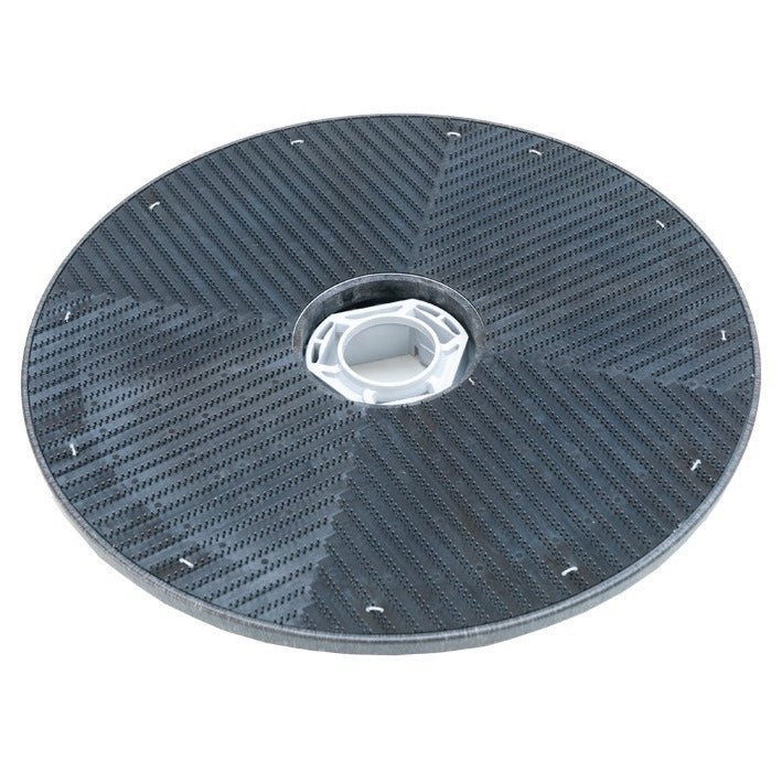 The Diversey Harpoon-Grip pad holder (43 cm) is a round, textured, black pad holder with a central white hub for use with cleaning and polishing pads, compatible with swingo 1850 & 4000, pictured on a white background. Package: 1 piece.