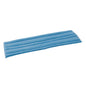 The TASKI Jonmaster Standard Damp Mop Velcro Microfiber Covers of Diversey Deutschland GmbH & Co. OHG is a rectangular blue-white striped cleaning pad with microfiber technology, lying flat on a white background.