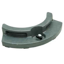 A gray, semi-circular 10kg additional weight from Diversey Deutschland GmbH & Co. OHG, with a recessed center and fastening button, compatible with ergodisc HD systems. Pictured on a white background. Packaging: 1 piece.