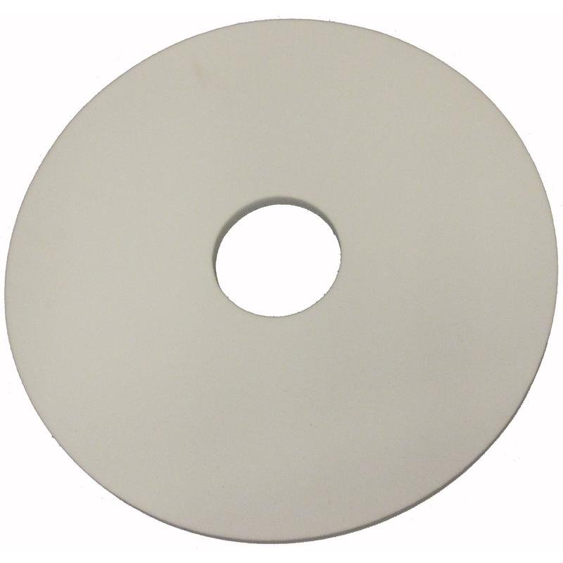 The TASKI WipeOut/Eraser Pad from Diversey Deutschland GmbH & Co. OHG is a simple, flat, white, circular cleaning pad with a hole in the middle (viewed from above). Its smooth surface appears to be unprinted.