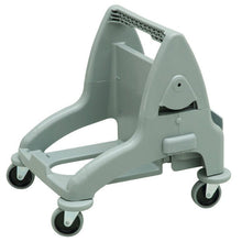 The Diversey TASKI DuoMop single bucket system chassis is a gray plastic chassis with four swivel casters, raised sides, and a handle. It was developed for the DuoMop system and is ideal for stable manual transport of containers during floor care. Package: 1 piece.