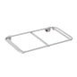 A silver rectangular metal frame with two rods, mounted on a white wall, serves as a waste bag or laundry bag extension for the TASKI Nano Trolley shelf by Diversey Deutschland GmbH & Co. OHG (package of 1 piece).