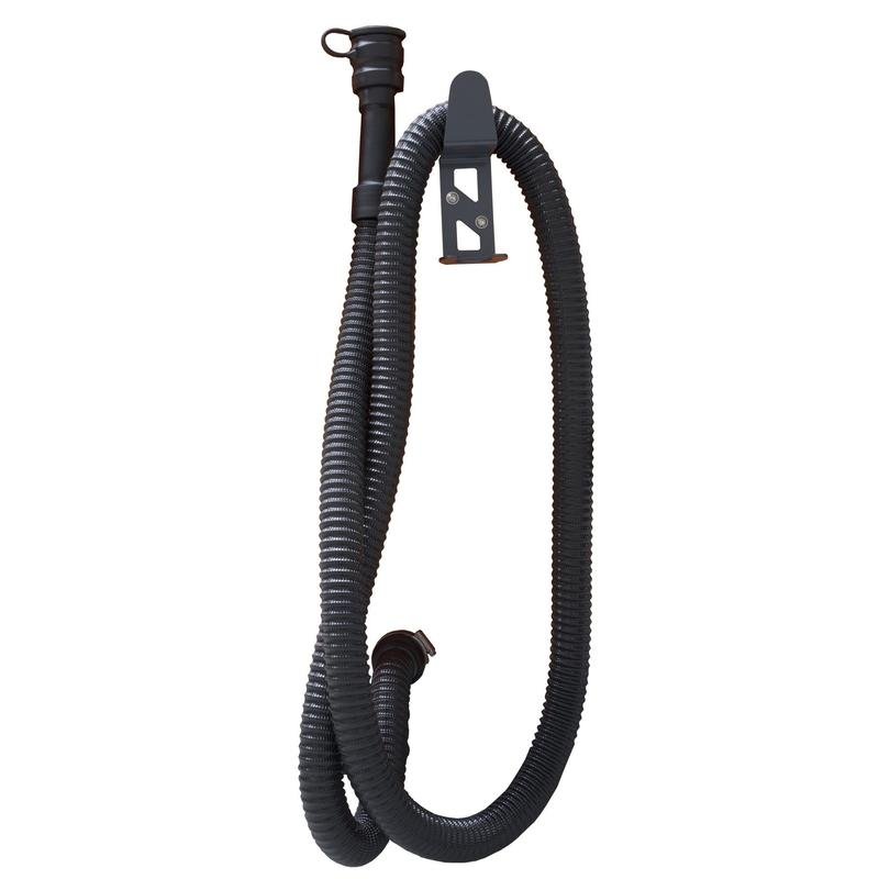The large 3 m discharge hose from Diversey Deutschland GmbH & Co. OHG, designed for swingo 4000 & 5000, features connectors at both ends and a wall mount at one end; ideal for professional cleaning. Package: 1 piece.