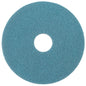 A blue, round Twister Pad from Diversey Deutschland GmbH & Co. OHG with a textured surface and centered hole, depicted from above on a white background. Ideal for cleaning stone floors (cleaning pads for stone floors).