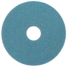 The Twister Pad Blue – round from Diversey Deutschland GmbH & Co. OHG, ideal for stone floors, features a flat, textured blue surface with a central hole and is depicted from above on a white background.