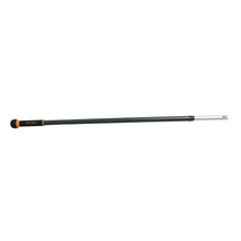 The TASKI Jonmaster UltraPlus telescopic handle aluminum from Diversey Deutschland GmbH & Co. OHG features a black-silver design, an orange logo next to the black handle, a metal connector, and is suitable for professional cleaning applications.