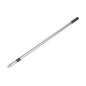 The TASKI Vario Handle, adjustable, 120-180 cm from Diversey Deutschland GmbH & Co. OHG is a metal telescopic handle with a black plastic grip and attachment point for cleaning chairs, versatile in use, depicted against a white background.