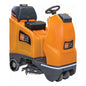 The TASKI swingo 2100µicro BMS Compact Micro Ride-On Scrubber Dryer from Diversey Deutschland GmbH & Co. OHG features an advanced battery management system (BMS) for efficient floor cleaning.