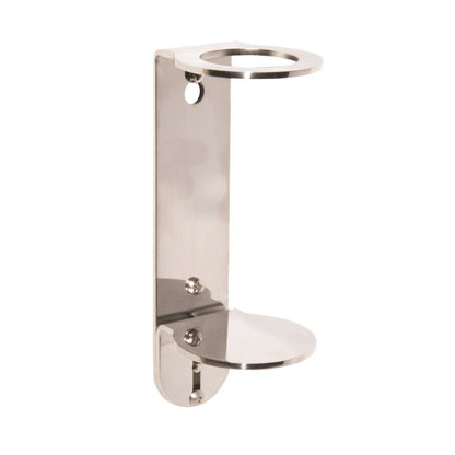The LAPE wall mount from Diversey Deutschland GmbH & Co. OHG is a stainless steel wall mount with circular top and bottom surfaces for holding cylindrical objects, equipped with two screw holes for secure wall mounting.