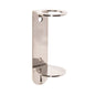 The LAPE wall mount from Diversey Deutschland GmbH & Co. OHG is a stainless steel wall mount with circular top and bottom surfaces for holding cylindrical objects, equipped with two screw holes for secure wall mounting.
