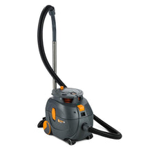 The TASKI AERO 15 PLUS from Diversey Deutschland GmbH & Co. OHG is a compact, powerful, and quiet canister vacuum with accessories (1 piece), ideal for low-noise cleaning, depicted on a white background.