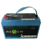 The IntelliPower Lithium Battery 50Ah from Diversey Deutschland GmbH & Co. OHG (24V, 50Ah) features a blue carrying strap, clearly marked poles, and is compatible with Ultimaxx & swingo 455-2100 devices. Package: 1 piece.