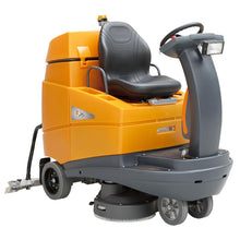 The TASKI swingo 4000 Li-Ion from Diversey Deutschland GmbH & Co. OHG is a compact, efficient ride-on scrubber-dryer with IntelliFlow system and 200Ah battery, designed for cleaning large areas; the charger is included in the machine.