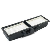 The TASKI AERO 8/15 HEPA microfilter H13 from Diversey Deutschland GmbH & Co. OHG is a rectangular cartridge with two white pleated filters in a black frame with front handles, class H13, for TASKI Aero vacuum cleaners - ideal for allergy sufferers.