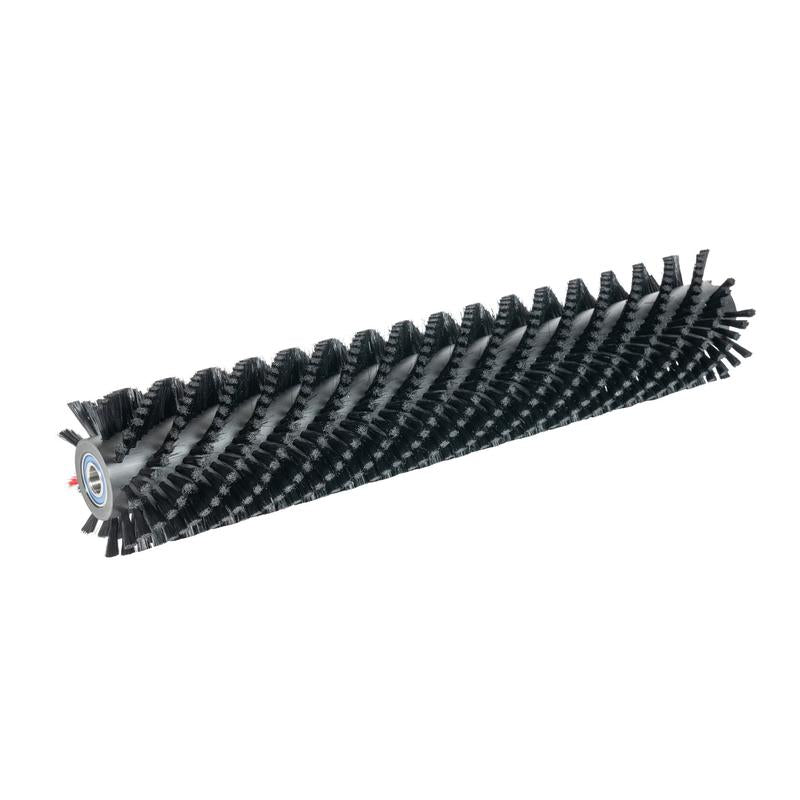 Cylinder brush AERO 3500 1 piece from Diversey Deutschland GmbH & Co. OHG: Cylindrical brush roll with black spiral fibers on a gray core - ideal for versatile cleaning applications.