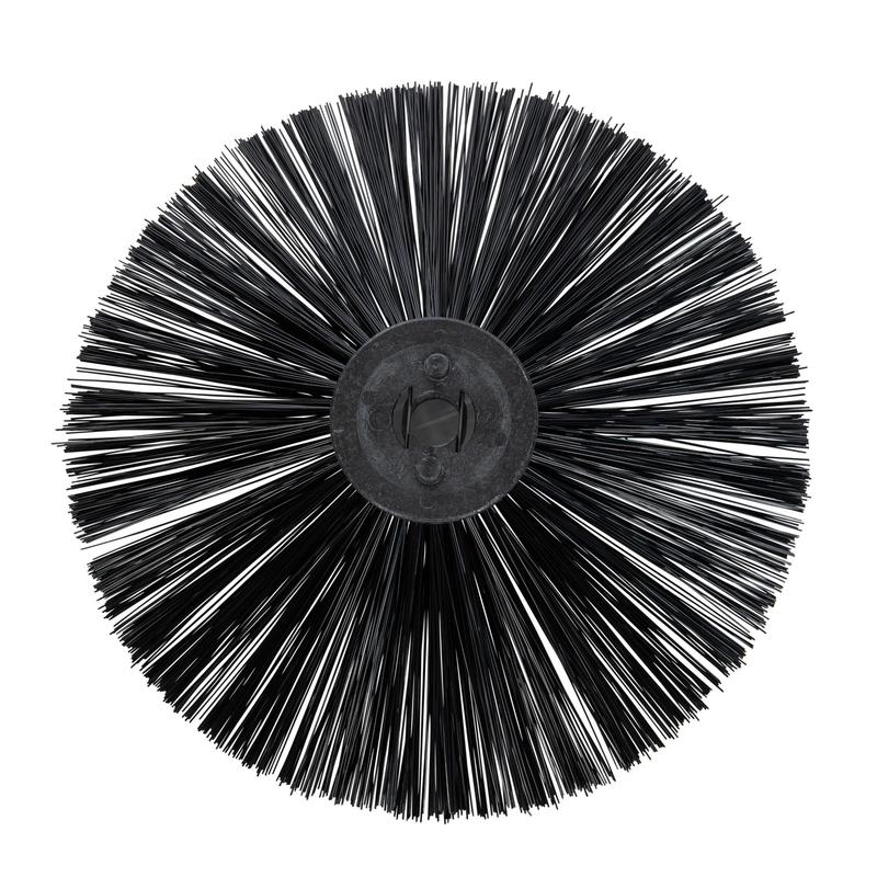 The side brush AERO 3500 from Diversey Deutschland GmbH & Co. OHG is a round, black sweeping brush with dense, evenly distributed bristles that extend from a central hub, offering efficient cleaning and robust construction. Package: 1 piece.