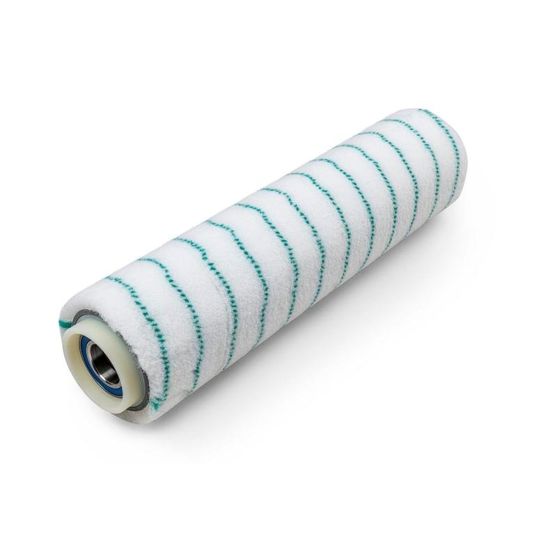 The ULTIMAXX Active Fiber Pad Roller 55 cm from Diversey Deutschland GmbH & Co. OHG is a white microfiber roll with green stripes, designed for ULTIMAXX 1900 & 2900 cleaning devices. Sold as a single package, depicted on a solid white background.