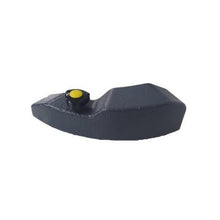 A black, irregularly shaped 10kg additional weight from Diversey Deutschland GmbH & Co. OHG for the ERGODISC FLEXX cleaning machine, with a small round yellow button on the top, is depicted on a plain white background. Packaging: 1 piece.
