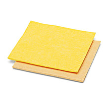 Two rectangular Nölle Profi Brush multi-purpose cloths fleece (40x38 cm, assorted colors) are stacked on a white background, with the yellow cloth slightly overlapping the beige cloth underneath. The package contains 20 cloths.
