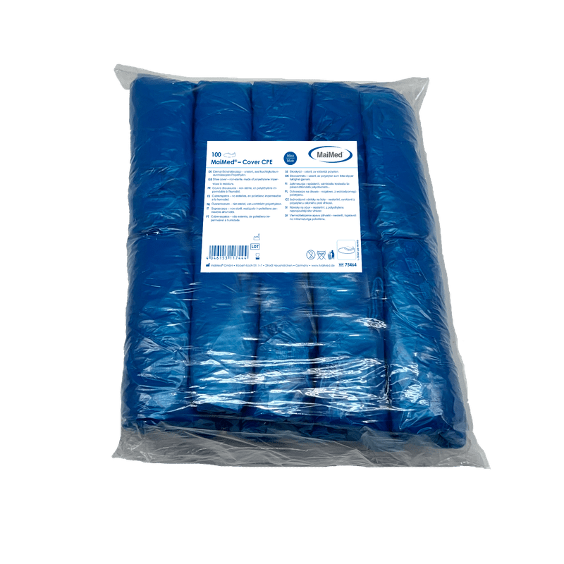 MaiMed-Cover CPE shoe covers Disposable shoe covers made of CPE, blue, 100 pieces/pack. | Pack (100 pieces)