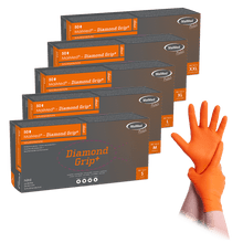 MaiMed-Diamond Grip+ orange, non-sterile, pf latex-free nitrile glove
