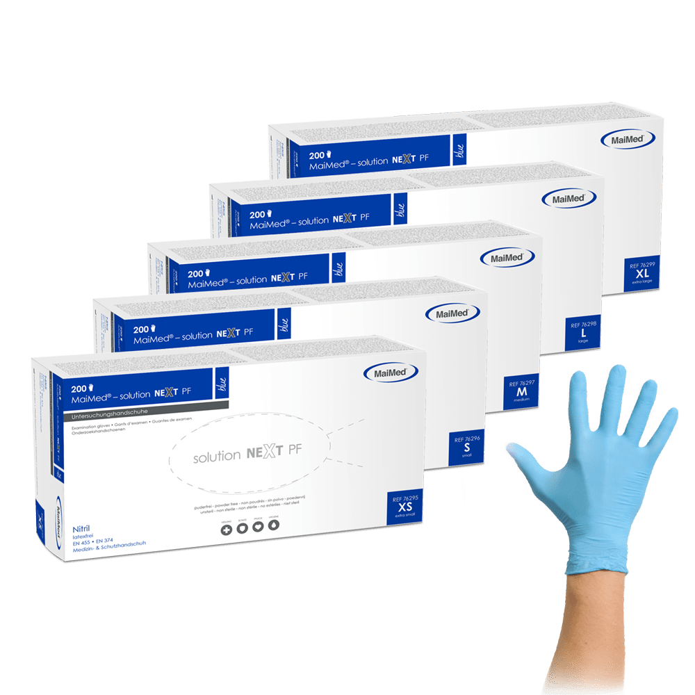 MaiMed-solution next blue nitrile gloves, non-sterile, latex-free, 200 pieces/box