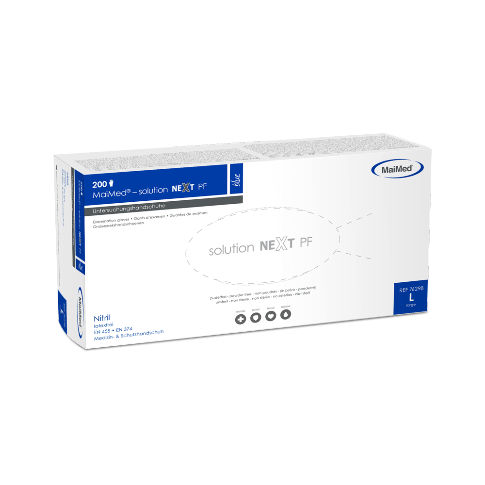 MaiMed-solution next blue nitrile gloves, non-sterile, latex-free, 200 pieces/box