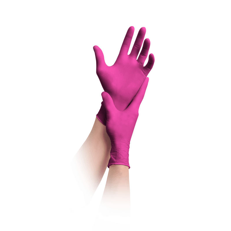 MaiMed-solution100 latex-free gloves, magenta, non-sterile, powder-free