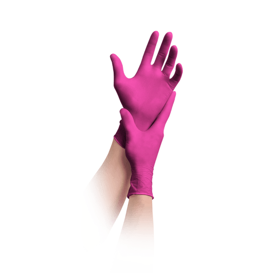 MaiMed-solution100 latex-free gloves, magenta, non-sterile, powder-free