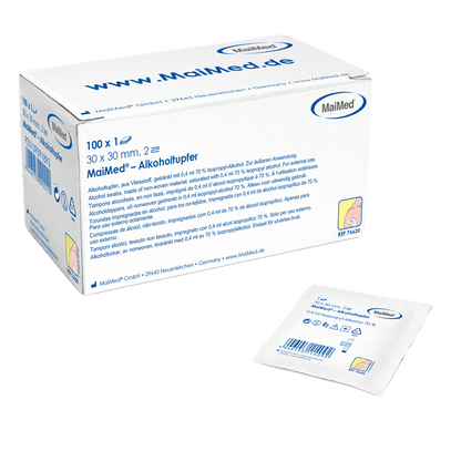 Meditrade alcohol swab 30 x 30 mm white non -woven fabric two -layer | Box (100 pieces)