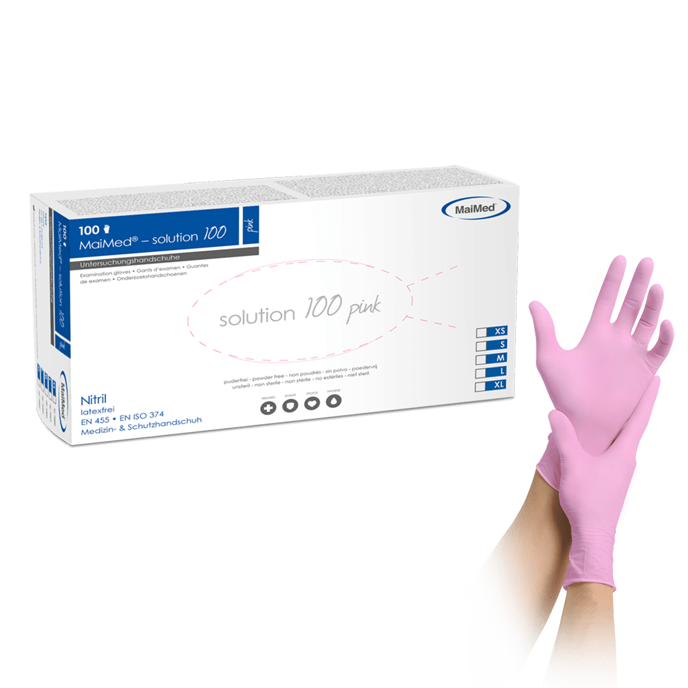MaiMed-solution 100 pink non-sterile, powder-free latex-free glove, blue, 100 pieces/box