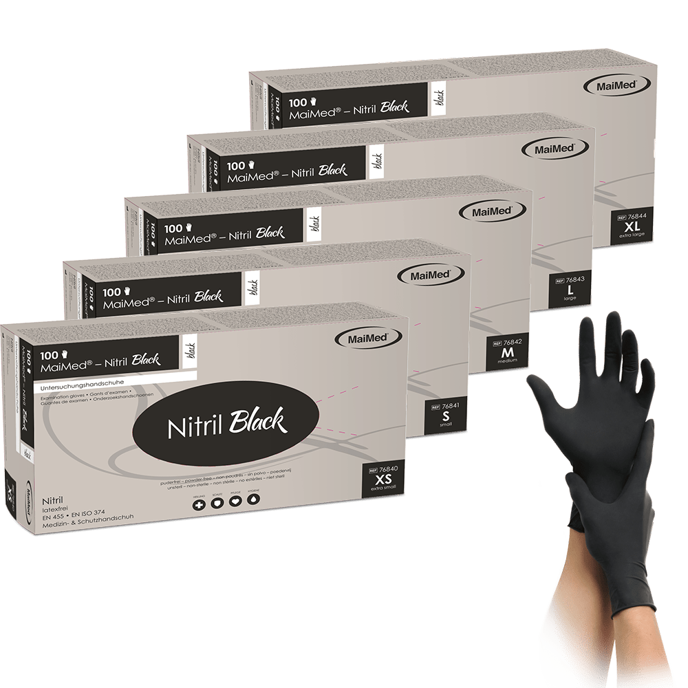 MaiMed-Nitrile Black black, non-sterile powder-free, latex-free gloves 100 pieces/box