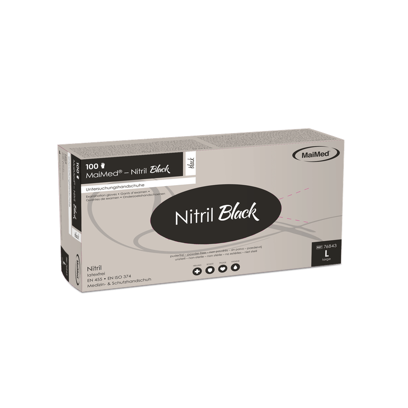 MaiMed-Nitrile Black black, non-sterile powder-free, latex-free gloves 100 pieces/box