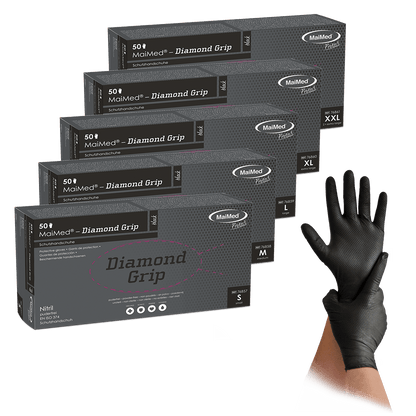 MaiMed-Diamond Grip black, non-sterile, pf latex-free nitrile glove