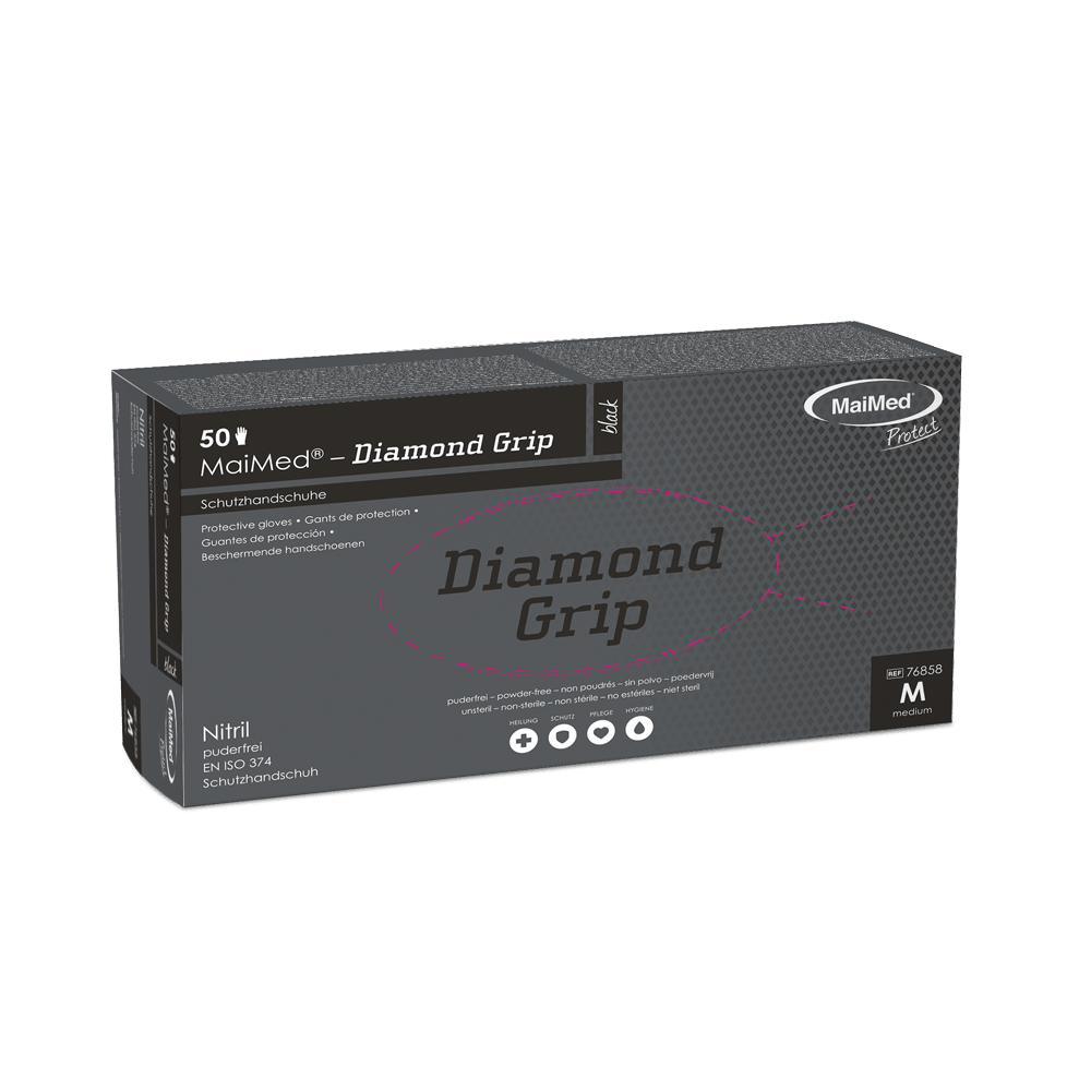 MaiMed-Diamond Grip black, non-sterile, pf latex-free nitrile glove
