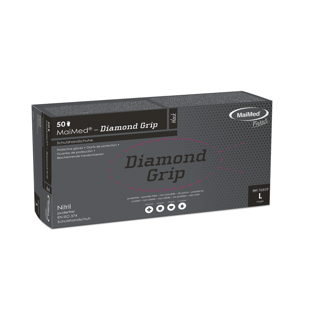 MaiMed-Diamond Grip black, non-sterile, pf latex-free nitrile glove