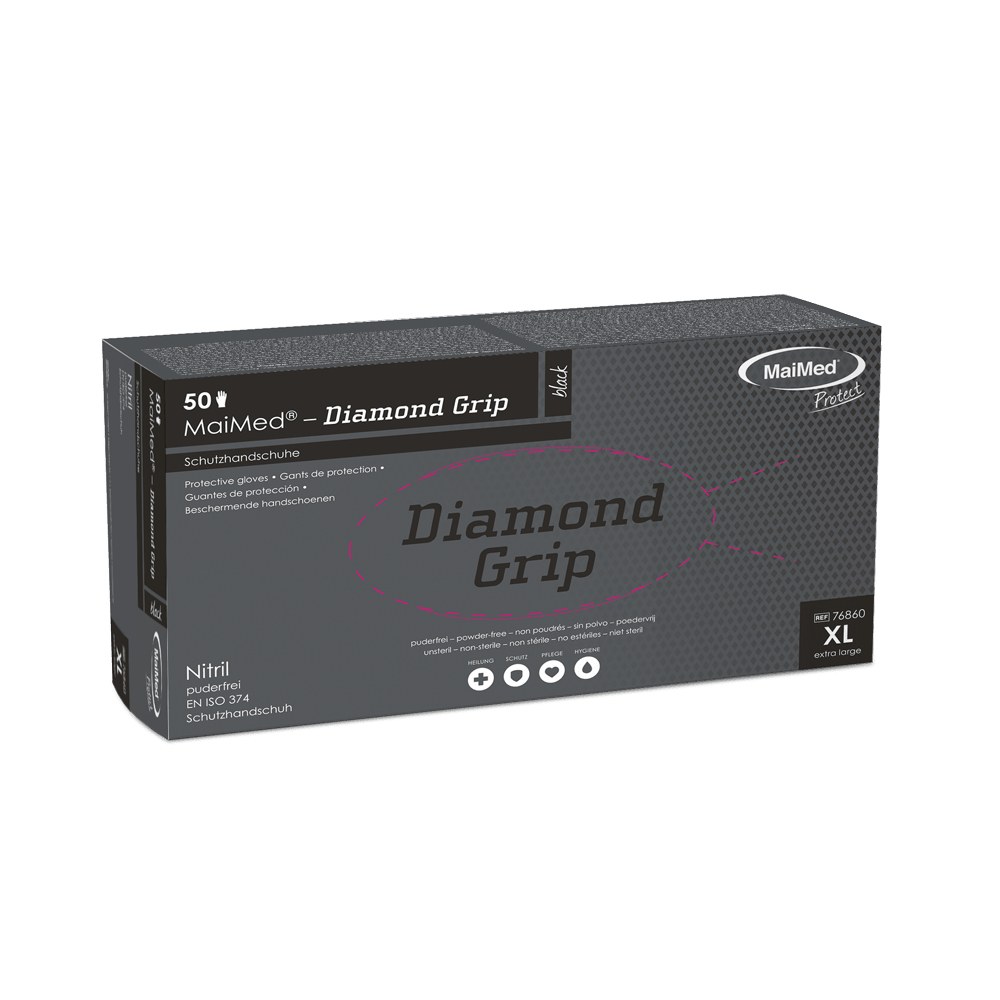 MaiMed-Diamond Grip black, non-sterile, pf latex-free nitrile glove