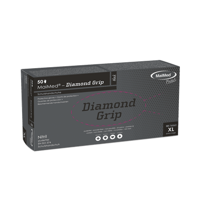 MaiMed-Diamond Grip black, non-sterile, pf latex-free nitrile glove