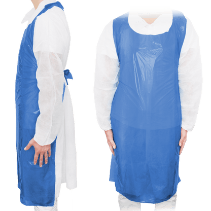 MaiMed-Apron Light PE, apron made of PE 75x120cm blue, 100 pieces/pack, blocked, smooth surface | Pack (100 pieces)